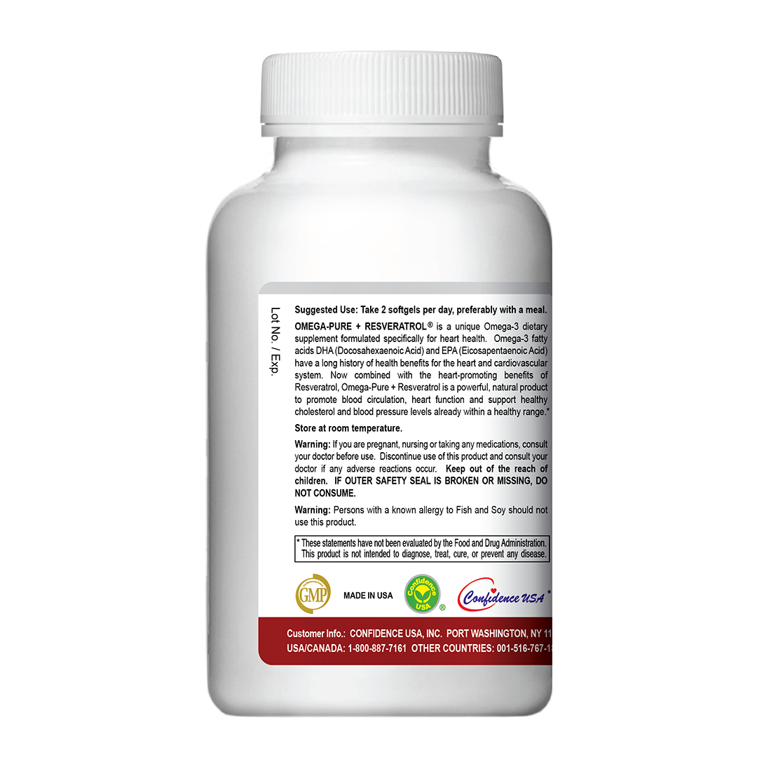 OmegaPure + Resveratrol Natural Omega3 Fatty Acids + Resveratrol